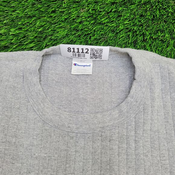 Vintage Champion Ribbed Sweater Large 22x28 Gray - Picture 3 of 13